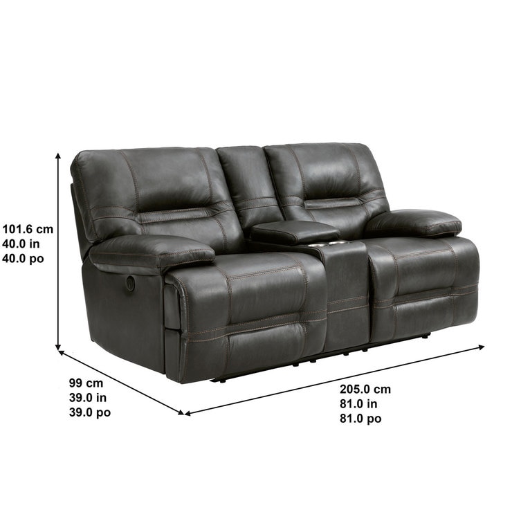 Pulaski Tessa 2 Seater Grey Leather Power Recliner Sofa Costco UK