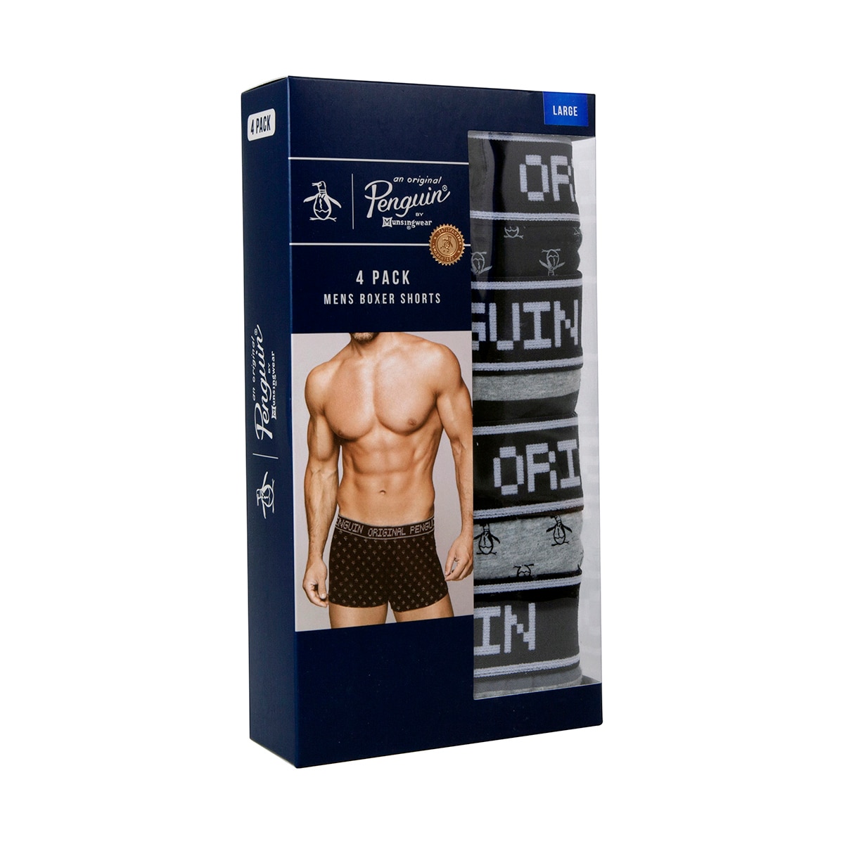 Original Penguin Men's 4 Pack Boxer Shorts in Black Costco UK