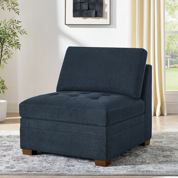 Thomasville Tisdale Blue Fabric Armless Chair