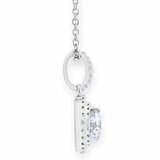 1.00ctw Round Brilliant Cut Diamond Halo Pendant, 18ct White Gold