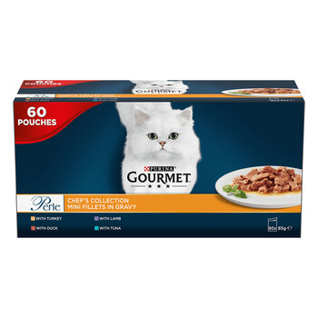 Gourmet Perle Cat Food Chef's Fish & Meat Mixed Collection, 60 x 85g