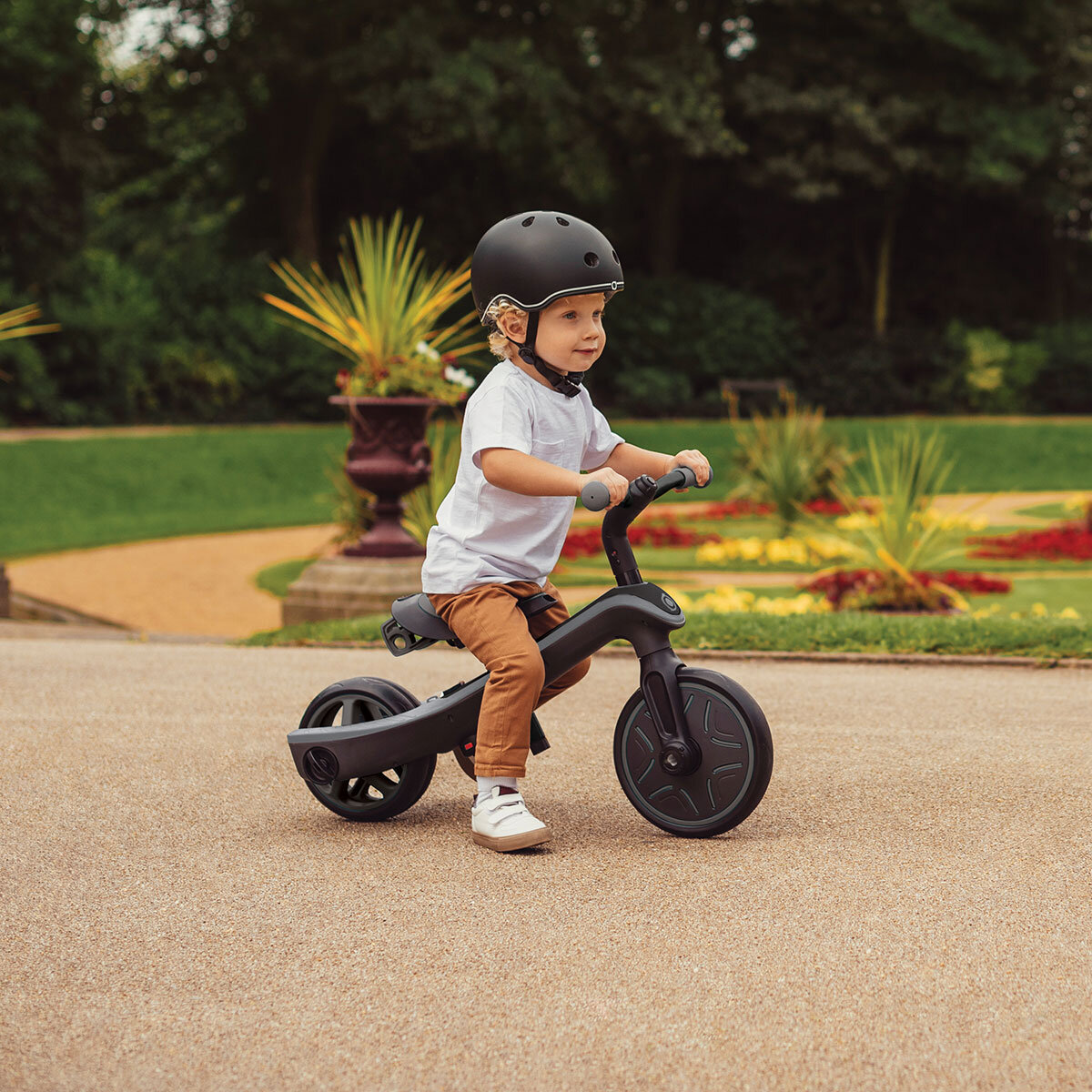 Buy Globber Explorer Trike 4 in 1 Deluxe Play Grey Lifestyle Image at Costco.co.uk