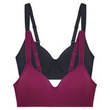 Carole Hochman Seamless Bra 2 Pack in Black & Pink
