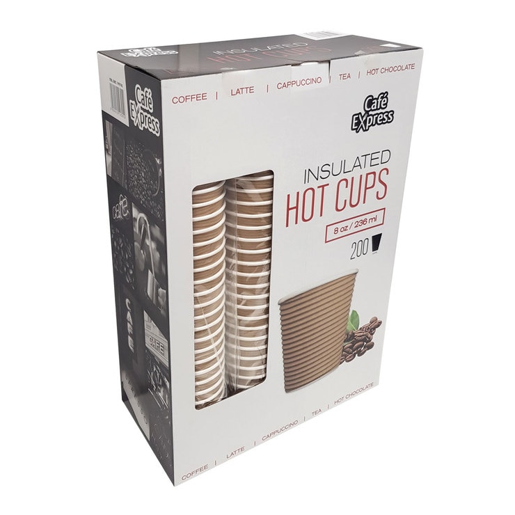 Cafe Express Ripple Coffee Cup 8oz, Pack of 200 Costco UK