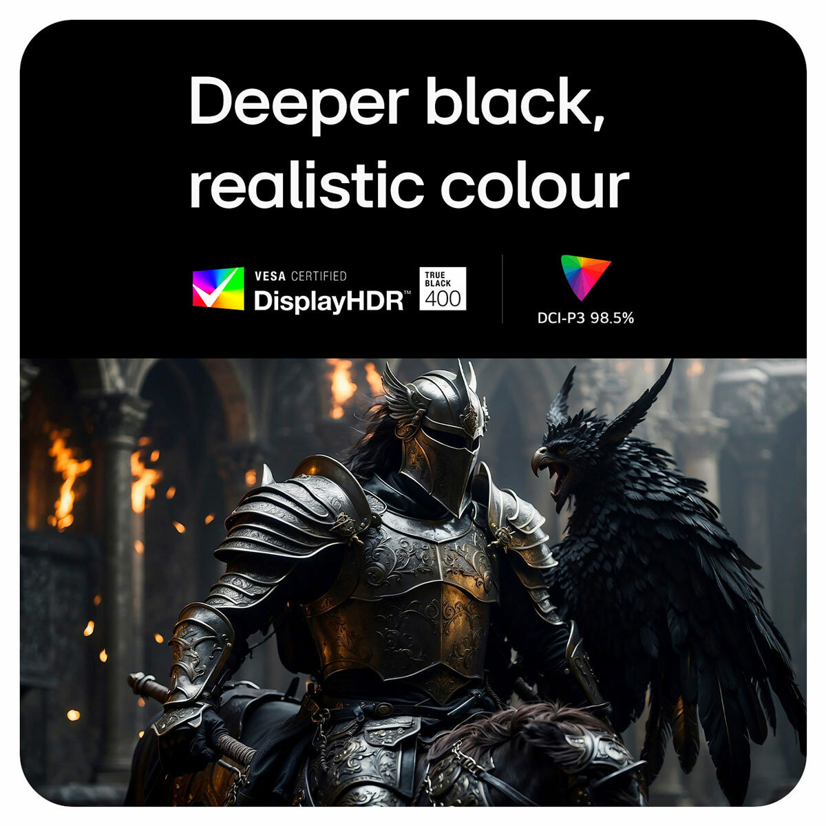 Deeper black, realistic colour