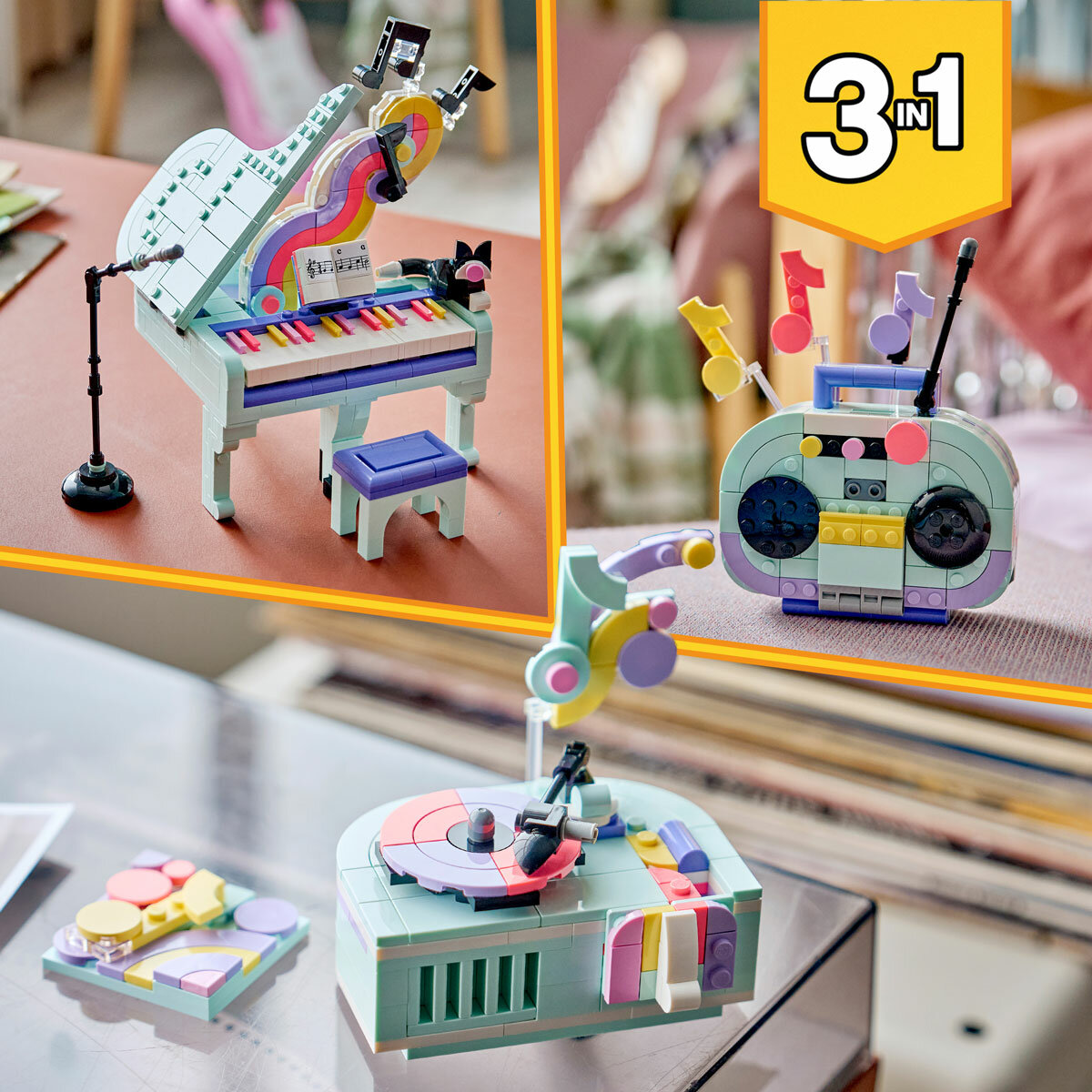LEGO Creator 3-in-1 Music Decor Piano with Cat - Model 31392 (9+ Years) LEGO Creator 3-in-1 Music Decor Piano with Cat - Model 31392 (9+ Years)