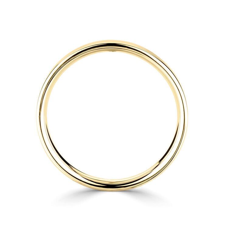 2.0mm Basic Light Court Wedding band. 18ct Yellow Gold