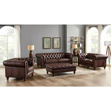Allington 2 Seater Brown Leather Chesterfield Sofa