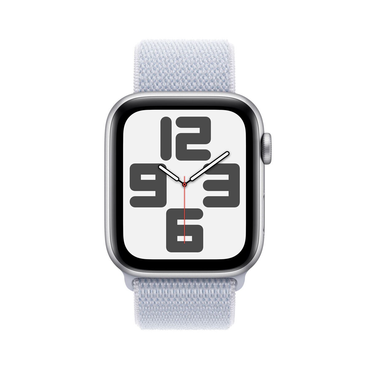 Apple Watch SE GPS, 44mm Silver Aluminium Case with Storm Blue Sport Band Loop, MXET3QA/A