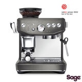 Front Profile of Sage Barista Impress Black Stainless