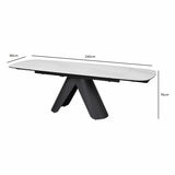 Indus Valley Capri Ceramic Extending Dining Table + 6 Taupe Chairs, Seats 6-8