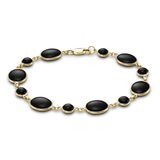 Black Onyx Bracelet, 14ct Yellow Gold