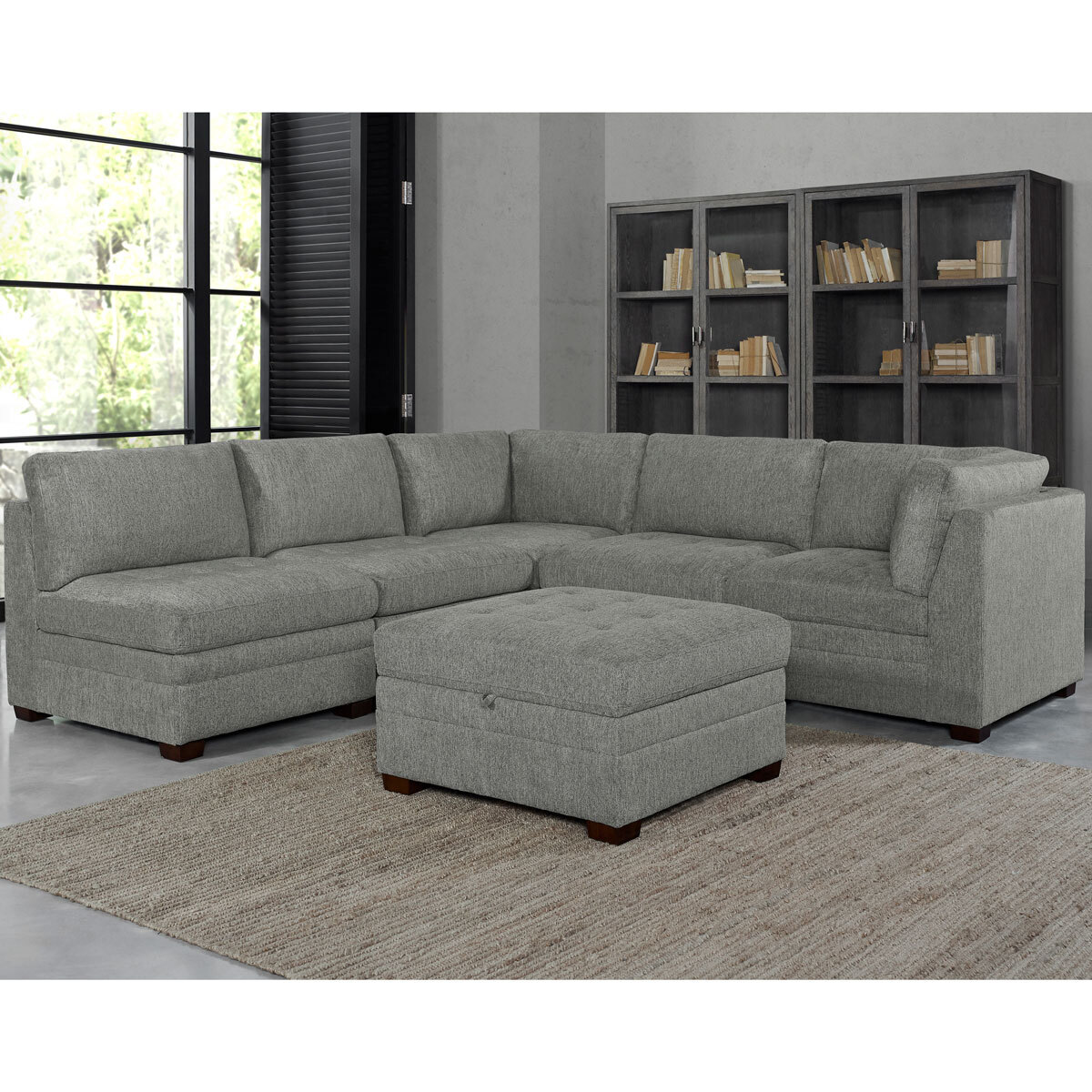 Thomasville Tisdale Light Grey 6 Piece Modular Fabric Sofa