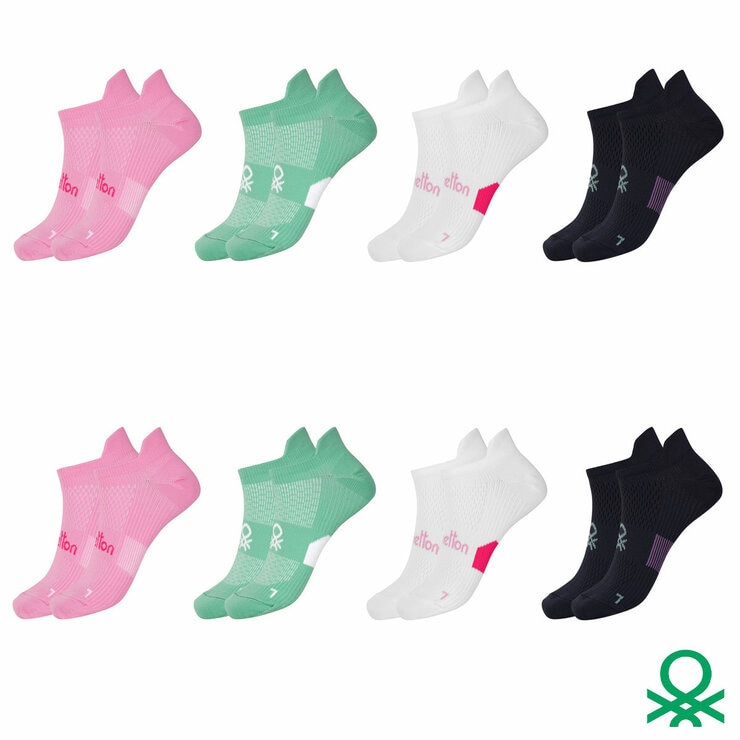 United Colors of Benetton Ladies Trainer Sock 8 Pack in Green United Colors of Benetton Ladies Trainer Sock 8 Pack in Green