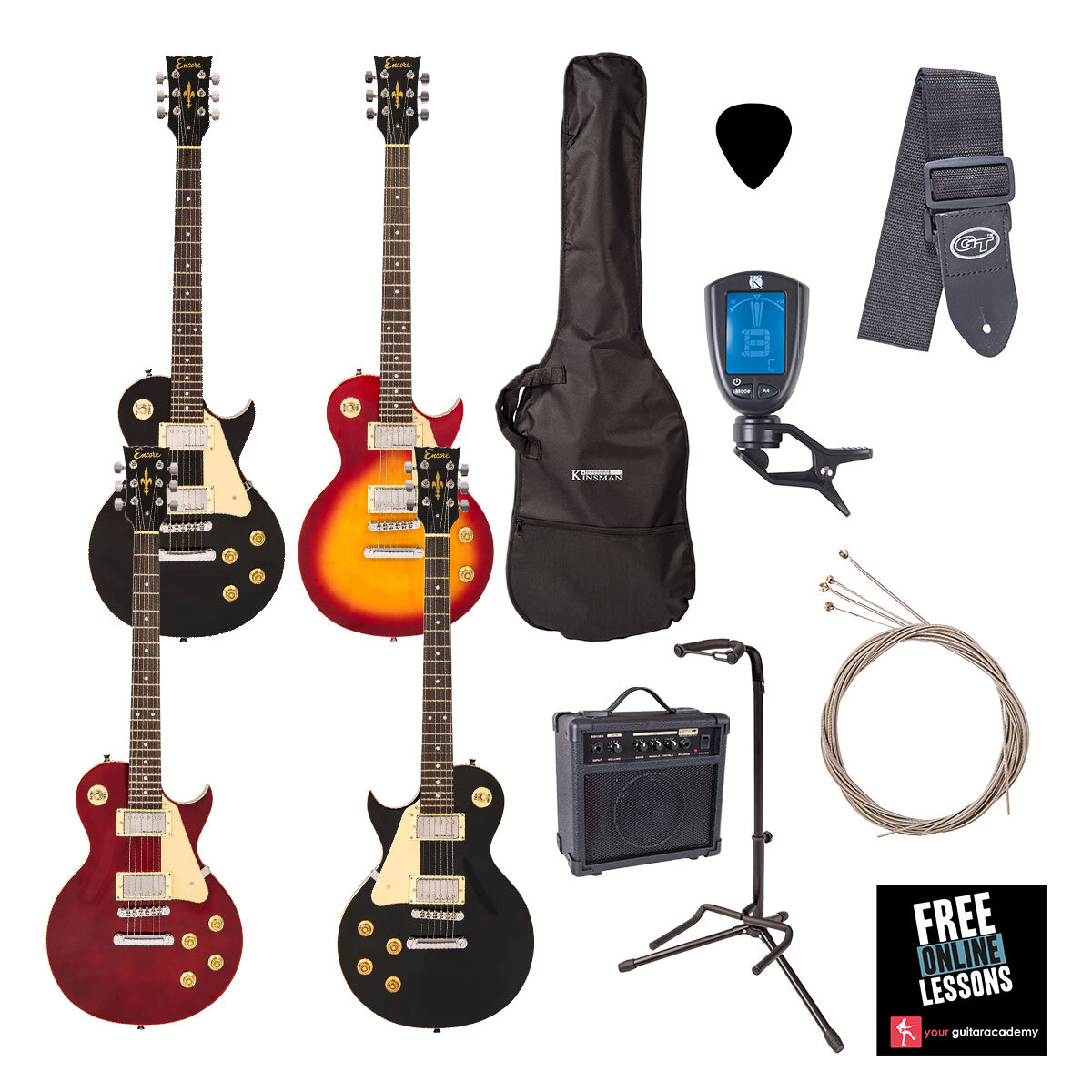 Encore Electric Guitar Kit, all colours with components