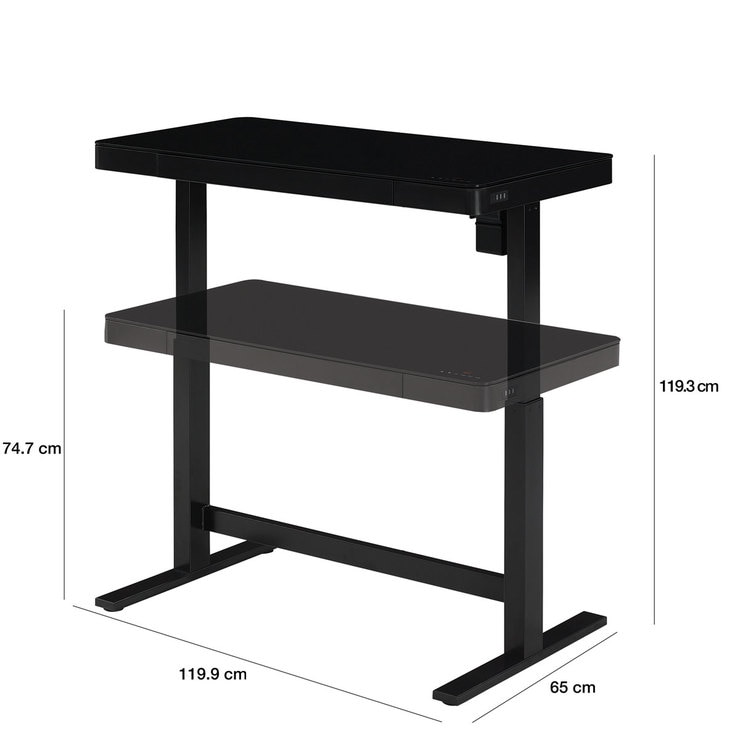 Tresanti Power Adjustable Height Tech Desk, Black Costco UK