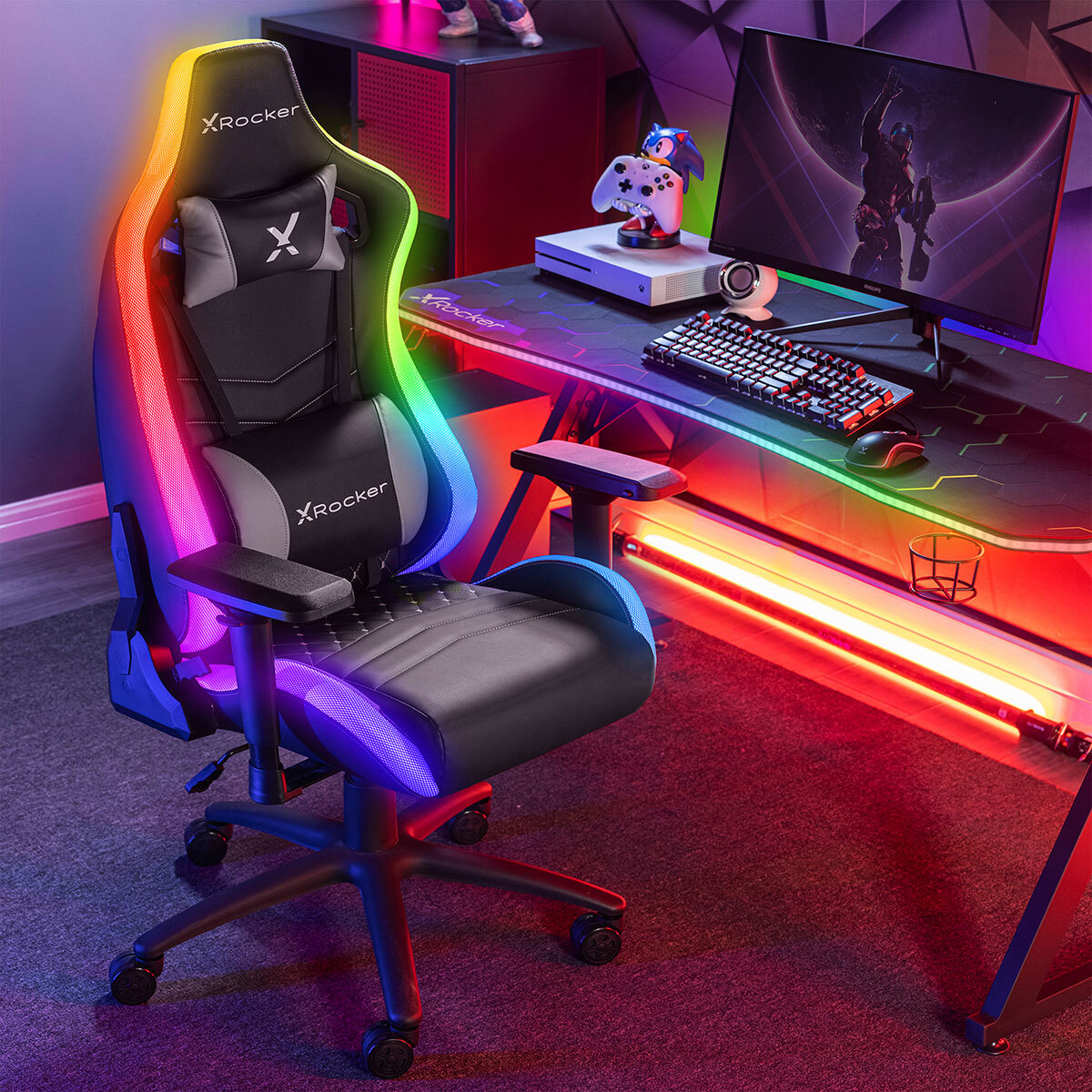 X Rocker Opal RGB Gaming Chair with LED Lights