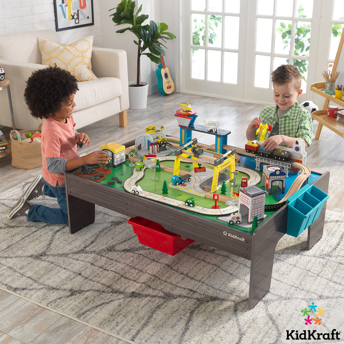 KidKraft My Own City Vehicle And Activity Table With EZ Kraft Assembly (3+ Years)
