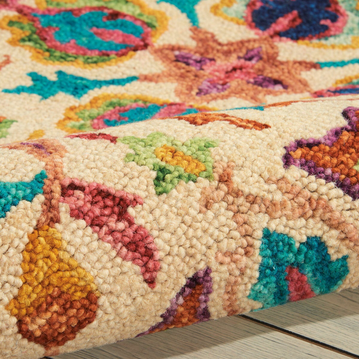 Nourison Vibrant Wool Ivory Rug, in 3 Sizes
