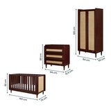 Tutti Bambini Japandi 4 Piece Nursery Set, Walnut
