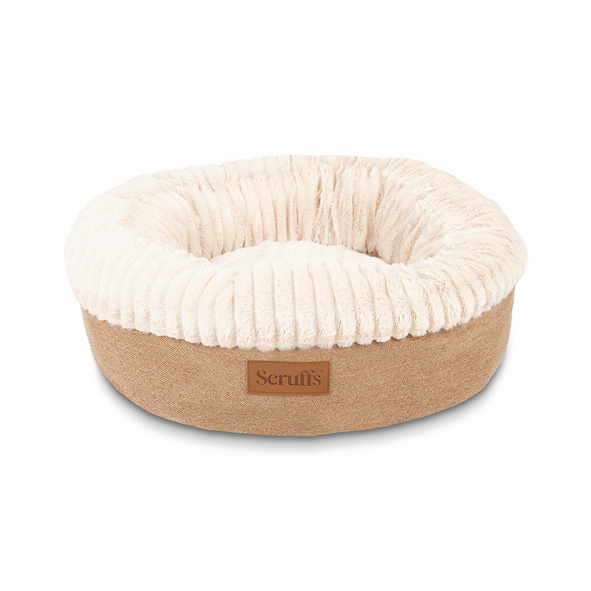 Scruffs Ellen Donut Medium Pet Bed, 55cm - Tan