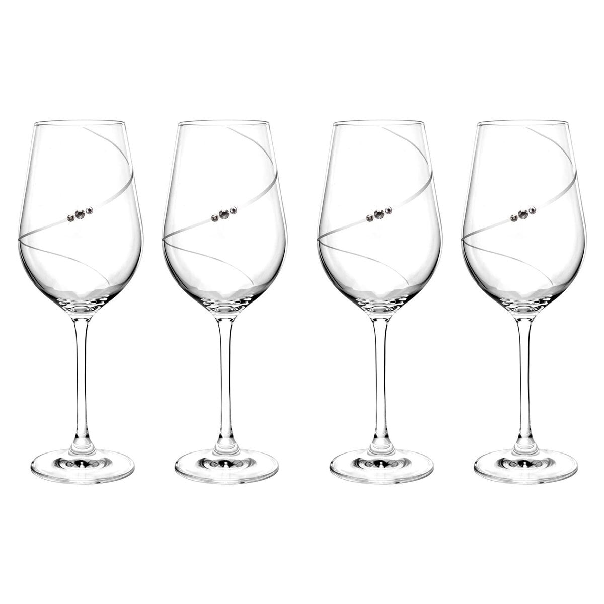 Portmeirion Auris Wine Glasses with Swarovski Crystals, 4 Piece