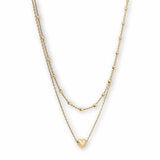 14ct Yellow Gold Double Chain Heart Necklace 14ct Yellow Gold Double Chain Heart Necklace