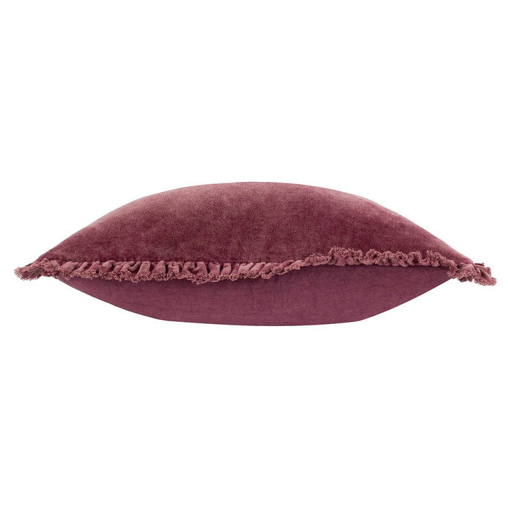 Furn Bertie Velvet Feather Fill Cushion 2 Pack in Burnt Red, 45 x 45 cm