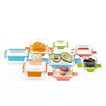 Glasslock Premium Food Storage Boxes, 18 Piece Set