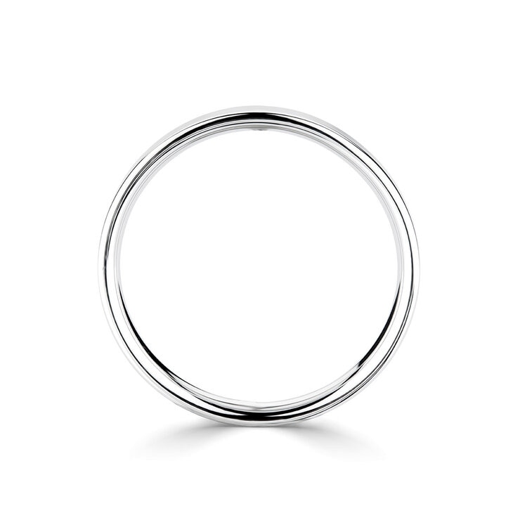 4.0mm Basic Light Court Wedding band. 18ct White Gold