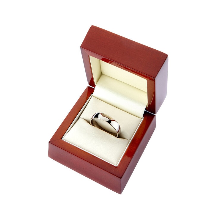 6.0mm Basic Light Court Wedding band. 18ct White Gold