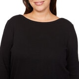 Kirkland Signature Ladies Boatneck Tee in Black
