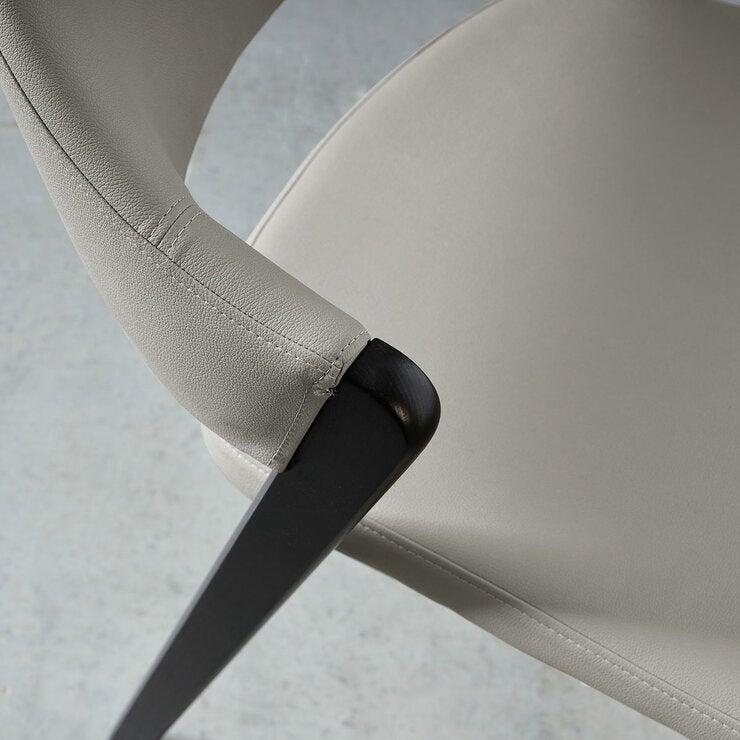 Bentley Designs Camden Peppercorn Light Grey Leather Dining Chair, 2 Pack Bentley Designs Camden Peppercorn Light Grey Leather Dining Chair, 2 Pack