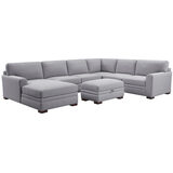 Thomasville Langdon Grey Fabric Sofa with Storage Ottoman 