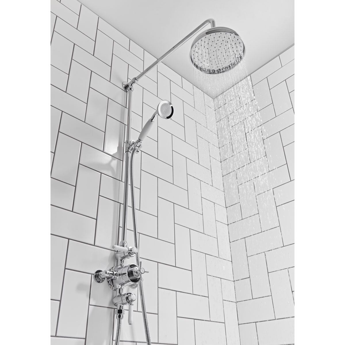 Lifestyle image of shower looking from below