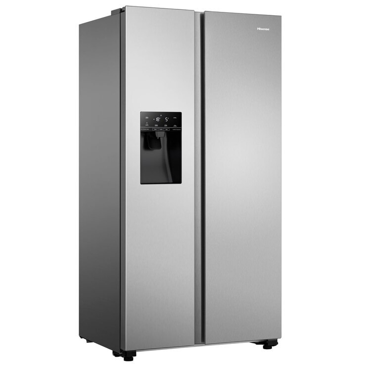 Hisense RS694N4TZF, Side by Side Fridge Freezer F Rated in Stainless