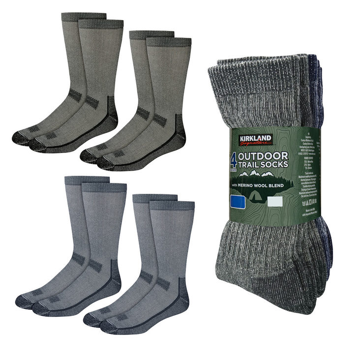 Kirkland Signature Men's Outdoor Trail Sock, 4 Pack Costco UK