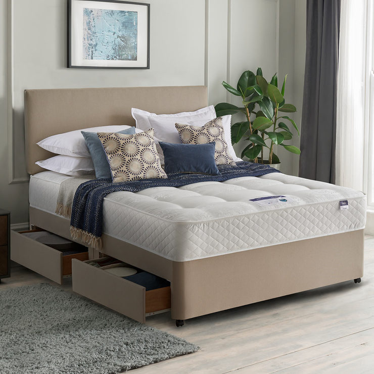 Silentnight Bexley Eco Miracoil Ortho Mattress & Divan in Sandstone