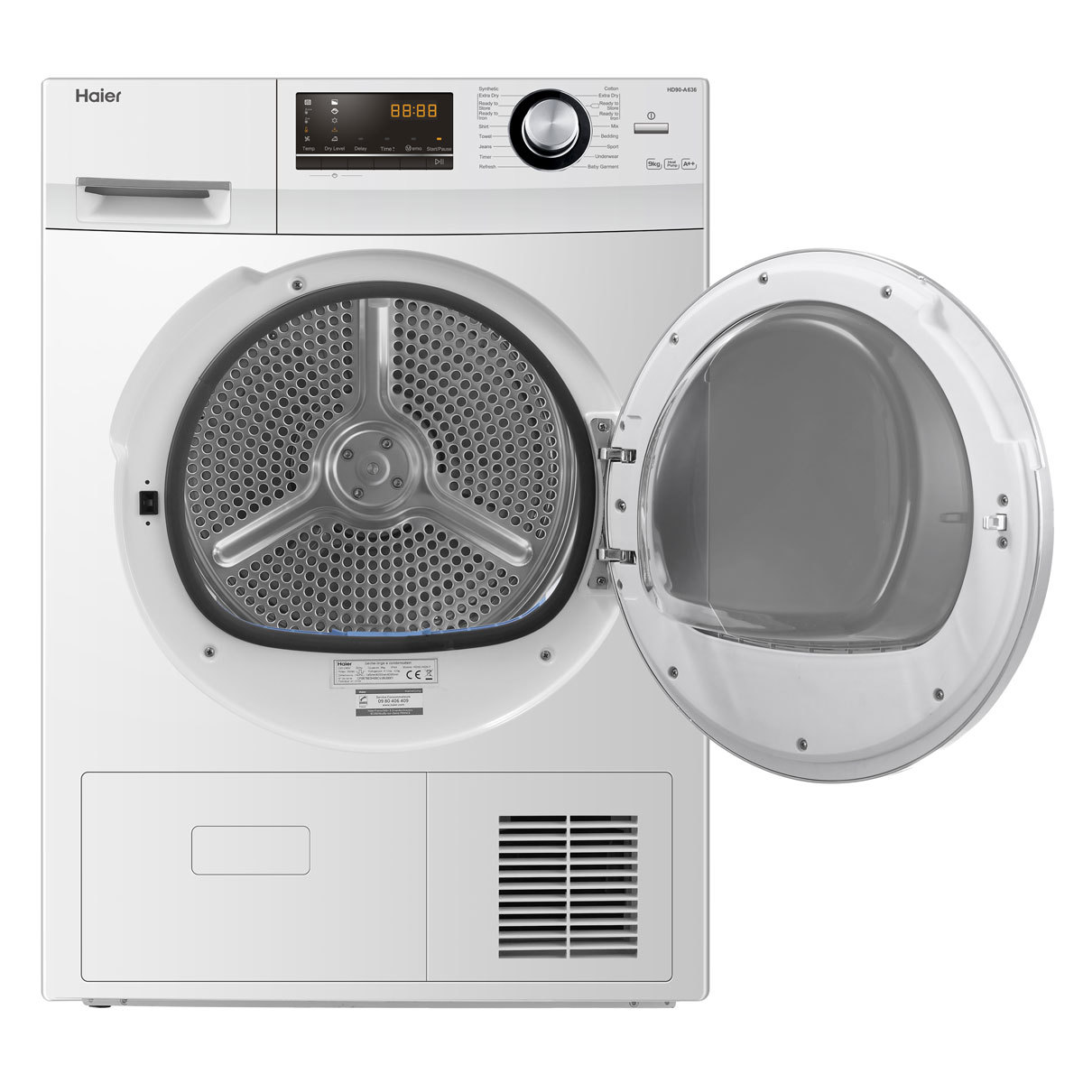 Haier HD90-A636, 9kg, Heat Pump Tumble Dryer A++ Rated in White