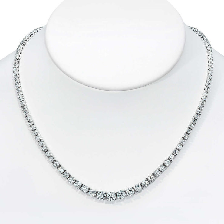 10.20ctw Round Brilliant Cut Diamond Necklace, 18ct White Gold Costco UK