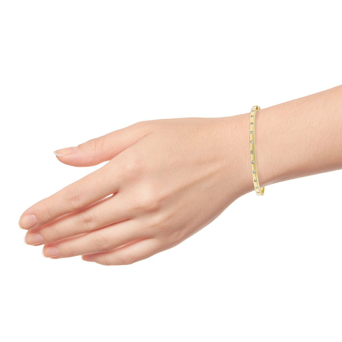 0.30ctw Round Brilliant Cut Diamond Bangle 14ct Yellow G