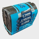 Heavy Duty Reversible Brown and Silver Tarpaulin, 2 Pack