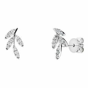 0.15ctw Round Brilliant Cut Diamond Earrings, 18ct White Gold