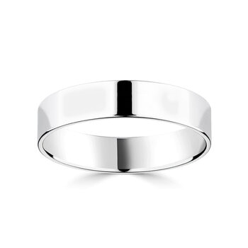 5.0mm Classic Flat Court Wedding Ring, Platinum