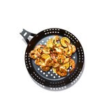 OXO Perforated BBQ Fry Pan with Detachable Handle, 30cm