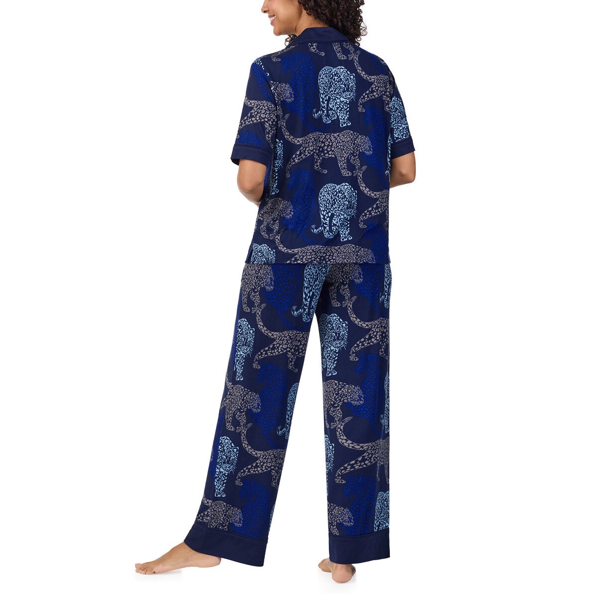 DKNY Ladies Notch Collar 3 Piece PJ Set in Animal Print