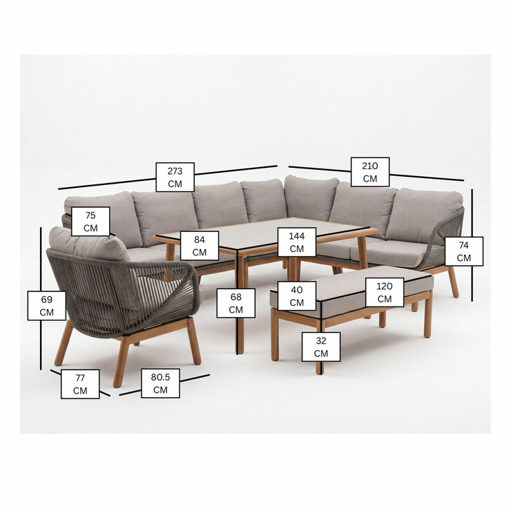 Bramblecrest Helsinki 4 Piece L-Shaped Patio Dining Set Bramblecrest Helsinki 4 Piece L-Shaped Patio Dining Set