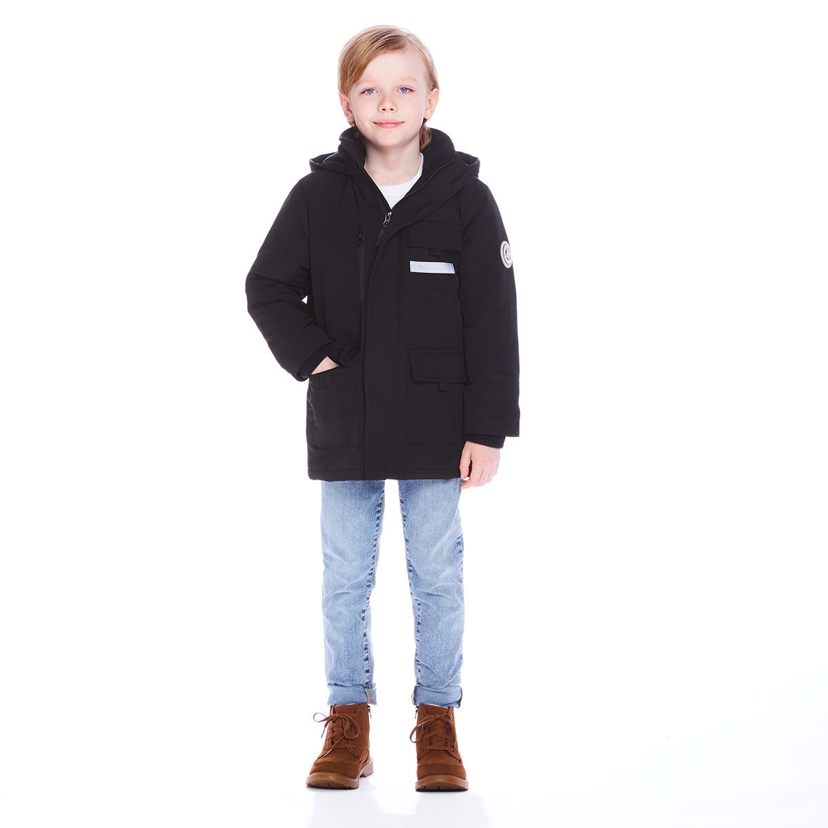 Andy & Evan Boys Parka Coat in Black, Extra Small | Costc...