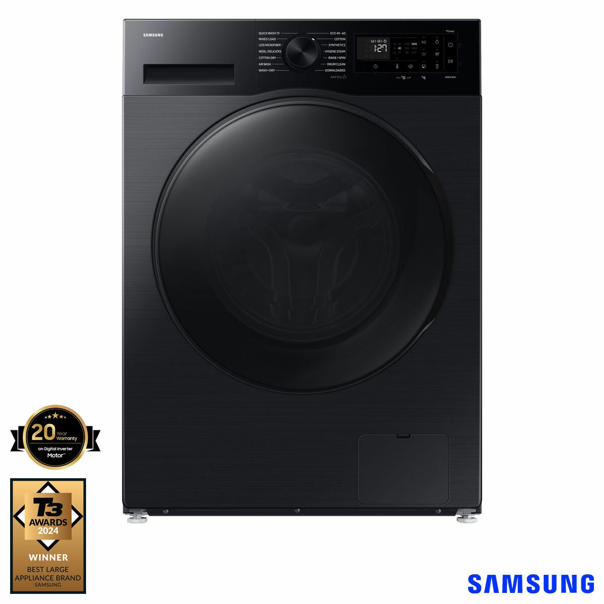 Samsung WD11DG5B15BBEU 11/6kg Washer Dryer, E Rated in Black