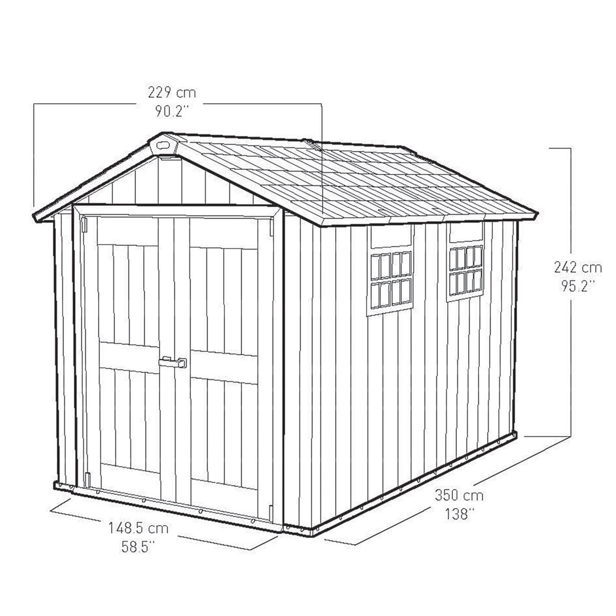 Keter Oakland 7ft 6" x 11ft (2.3 x 3.4m) Storage Shed